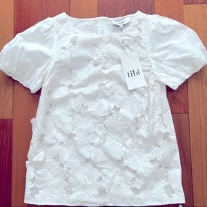 Tibi white short sleeve top size 0